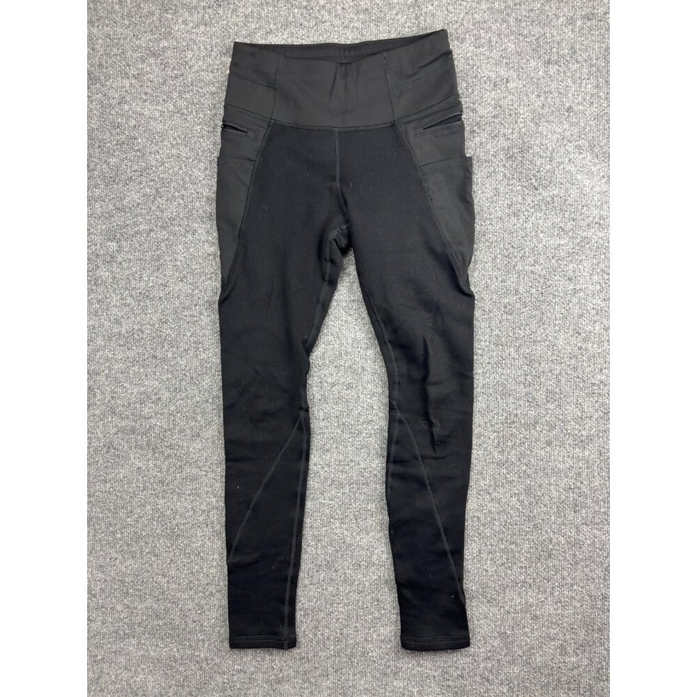 Athleta Leggings Womens Small Black Ankle Zip Pockets Yoga Gym Workout Pants